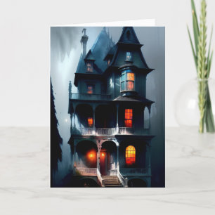 Spukviktorianisches Herrenhaus Feiertagskarte