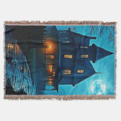 Spukvilla Blaulicht Nacht Design Decke (Vorderseite)