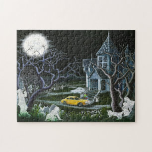 Spukvilla mit Geistern und Friedhofsrätsel Puzzle
