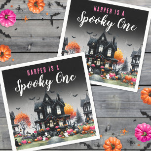Spuky One Pink Halloween 1. Geburtstag Serviette