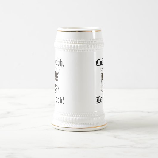 "Spule Dubh, Darkwood!" Stein mit der Eiche - neu Bierglas (Mittel)