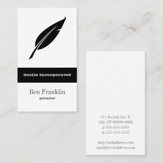 Spule Visitenkarte (Vorne/Hinten)