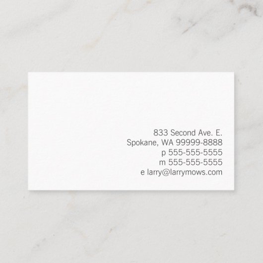 Spulen-Mäher Visitenkarte (Rückseite)