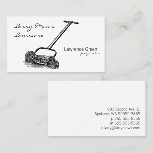 Spulen-Mäher Visitenkarte (Vorne/Hinten)