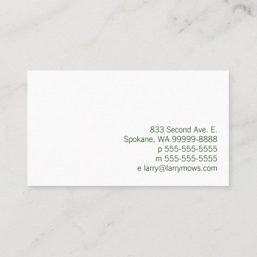 Spulen-Mäher Visitenkarte (Rückseite)