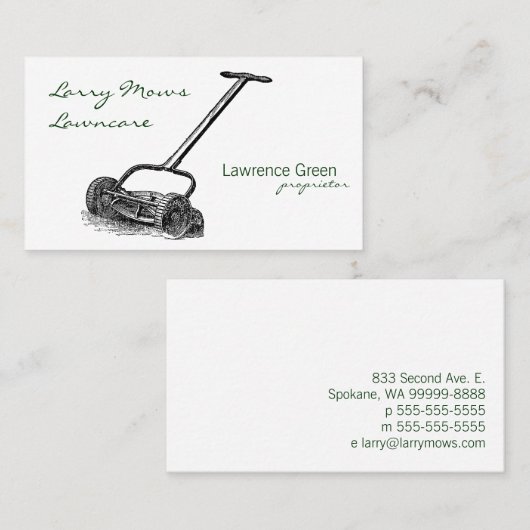 Spulen-Mäher Visitenkarte (Vorne/Hinten)