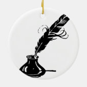 Spulen-und Tinten-Flasche Keramikornament (Hinten)