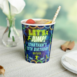 Spulen wir Trampolin Party Neon Green Glow Pappbecher