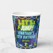 Spulen wir Trampolin Party Neon Green Glow Pappbecher (Vorderseite)