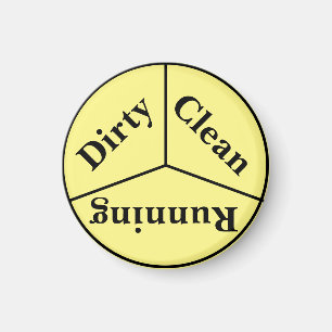 Spülmagnet - sauber, schmutzig, laufend magnet