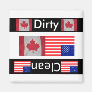 Spülmaschinenmagnet Flagge USA Kanada schmutziger Magnet