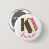 Spumoni Italienisch Gelato Ice Cream Dessert Spumo Button (Vorne & Hinten)