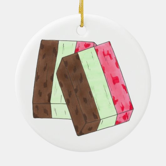 Spumoni Italienisch Gelato Ice Cream Dessert Spumo Keramik Ornament (Hinten)