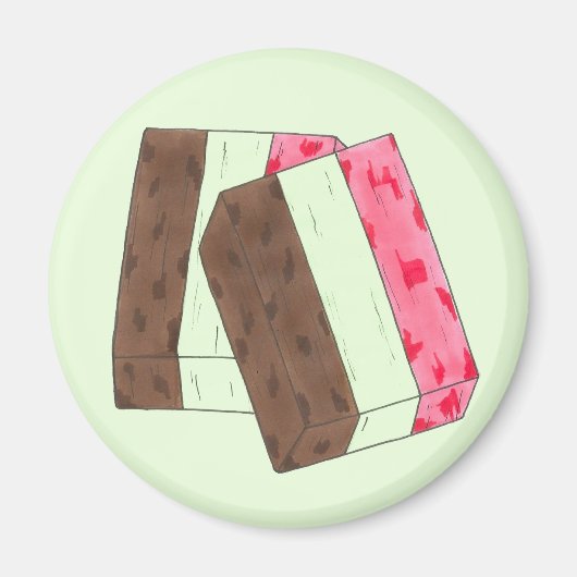 Spumoni Italienisch Gelato Ice Cream Dessert Spumo Magnet (Vorne)