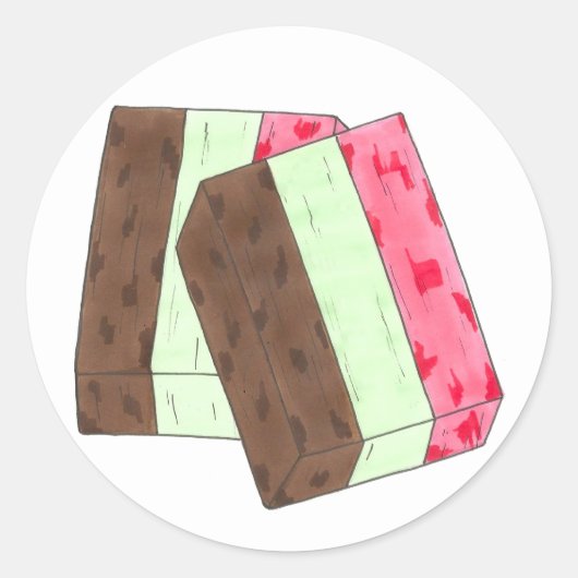 Spumoni Italienisch Gelato Ice Cream Dessert Spumo Runder Aufkleber (Vorderseite)