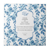 Spun Sugar & Skydiver Blue Wedding Keepake Cerami Fliese (Vorderseite)