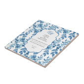 Spun Sugar & Skydiver Blue Wedding Keepake Cerami Fliese (Seite)