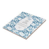 Spun Sugar & Skydiver Blue Wedding Keepake Cerami Fliese (Seite)