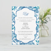 Spun Sugar & Skydiver Blue Wedding Probe Einladung (Stehend Vorderseite)