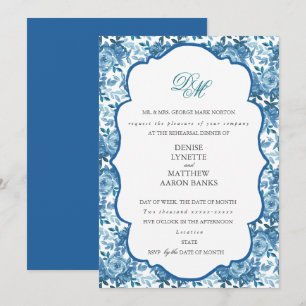 Spun Sugar & Skydiver Blue Wedding Probe Einladung