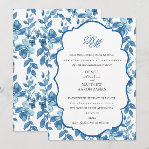Spun Sugar & Skydiver Blue Wedding Probe Einladung