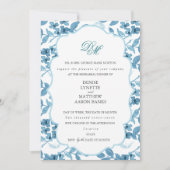 Spun Sugar & Skydiver Blue Wedding Probe Einladung (Vorderseite)