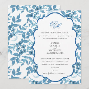 Spun Sugar & Skydiver Blue Wedding Probe Einladung