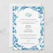 Spun Sugar & Skydiver Blue Wedding Probe Einladung (Vorderseite)