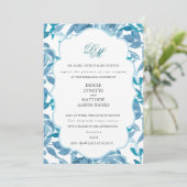 Spun Sugar & Skydiver Blue Wedding Probe Einladung (Stehend Vorderseite)