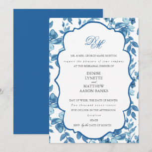 Spun Sugar & Skydiver Blue Wedding Probe Einladung