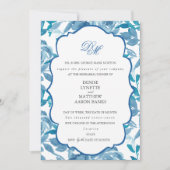 Spun Sugar & Skydiver Blue Wedding Probe Einladung (Vorderseite)