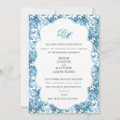 Spun Sugar & Skydiver Blue Wedding Probe Einladung (Vorderseite)