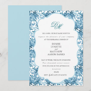 Spun Sugar & Skydiver Blue Wedding Probe Einladung