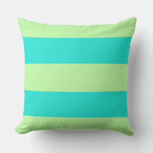 Spunky Aqua Blue und Lime Green Streifen Kissen
