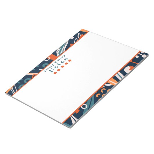 Spunky Blue & Orange Personalisiert Notepad Notizblock (angewinkelt)