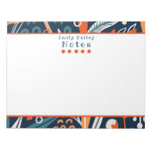 Spunky Blue & Orange Personalisiert Notepad Notizblock (Vorderseite)