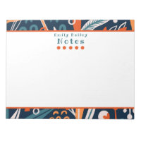 Spunky Blue & Orange Personalisiert Notepad