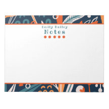 Spunky Blue & Orange Personalisiert Notepad