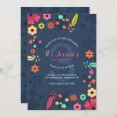 Spunky Blume Einladung (Vorne/Hinten)