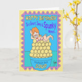 SPUNKY FRAMAN Birthday Card Karte (Gelbe Blume)