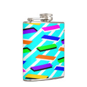 Spunky Neon Turquise Retro Vibes Fun Abstrakt Flachmann (Rechts)