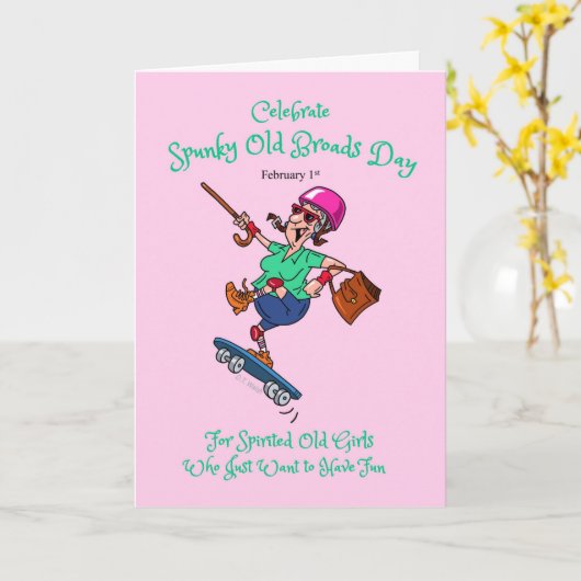 Spunky Old Broads Day 1. Februar Ältere Lady Karte (Gelbe Blume)