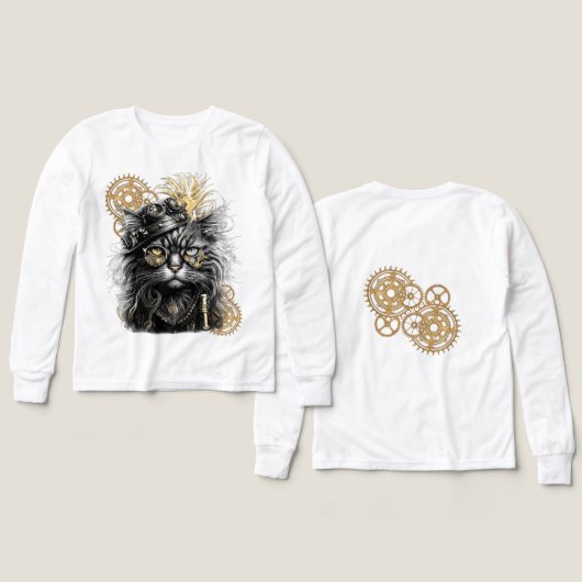 Spunky Paws Die funky Steampunk-Katze  (Design Vorderseite & Rückseite)