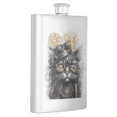Spunky Paws Die funky Steampunk-Katze Flachmann (Rechts)