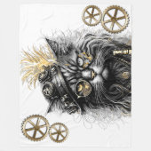Spunky Paws Die funky Steampunk-Katze Fleecedecke (Vorderseite)