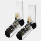 Spunky Paws Die funky Steampunk-Katze  Socken (Linkes Detail)