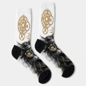 Spunky Paws Die funky Steampunk-Katze  Socken (Rechts)