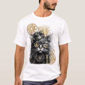 Spunky Paws Die funky Steampunk-Katze T-Shirt (Vorderseite)
