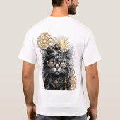 Spunky Paws Die funky Steampunk-Katze T-Shirt (Rückseite)