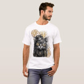 Spunky Paws Die funky Steampunk-Katze T-Shirt (Vorne ganz)